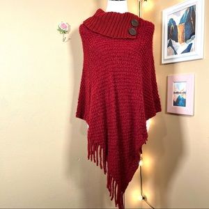 Soft Asymmetrical Knit Poncho Shrug